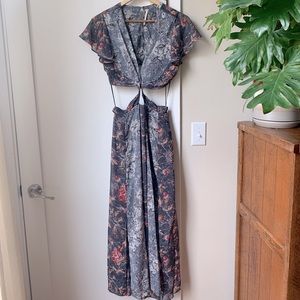 Free People Bohemian Cut out flowy midi dress